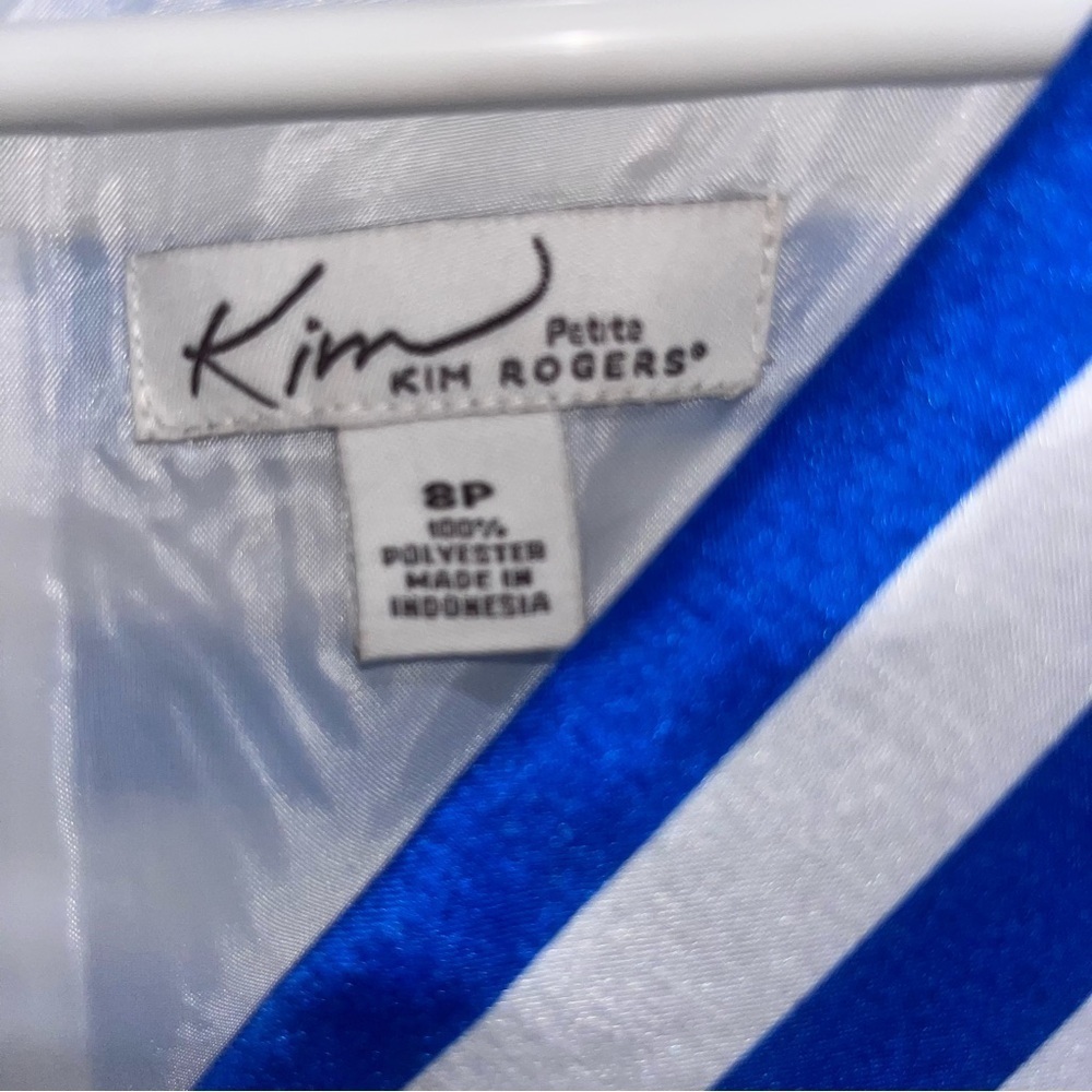 Kim rogers ble and white stripe womens sleeveless dress sz sp - Picture 4 of 5